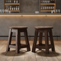 Rubber Wood Low Stool 475mm for Bars & Pubs (Pack of 2)