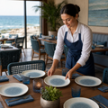 Deep Coupe Plate Blue Vitrified Ceramic for Coastal Dining (Pack of 12)