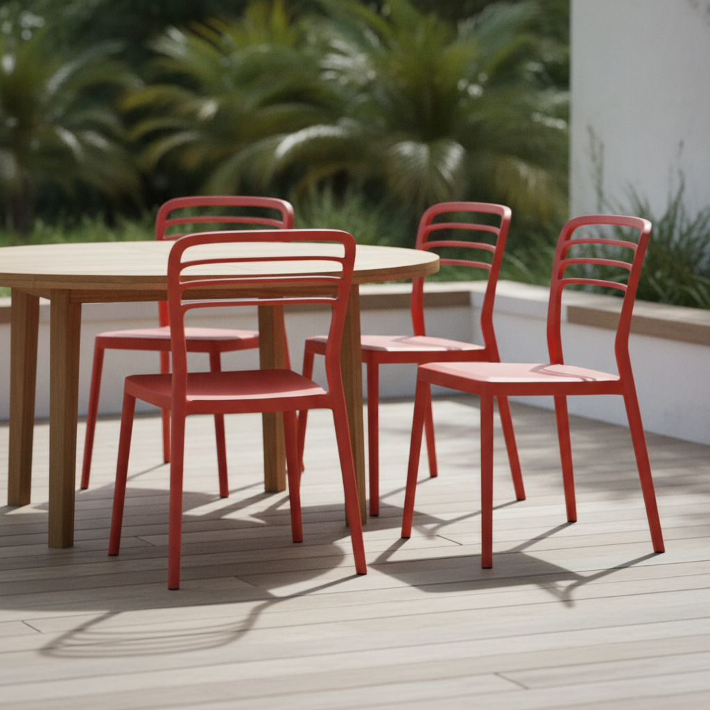 Recycled Plastic Outdoor Chair 805x490mm for Alfresco Areas (Pack of 4)