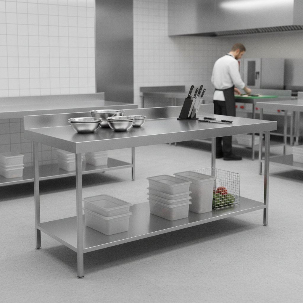 304 Stainless Steel Wall Table 600-1800mm for Food Preparation