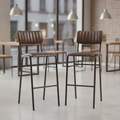 Metal Vintage Brown Stacking Bar Stools 1100mm for Cafés & Restaurants (Pack of 2)