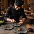 Triangle Plates 229mm Vitrified Ceramic for Food Presentation (Pack of 12)