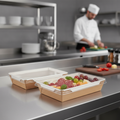 Paperboard Food Trays with Lid 1000ml for Delis & Supermarkets