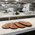 Wood Natural Hardwood Presentation Boards 290x150mm for Catering (Pack of 4)