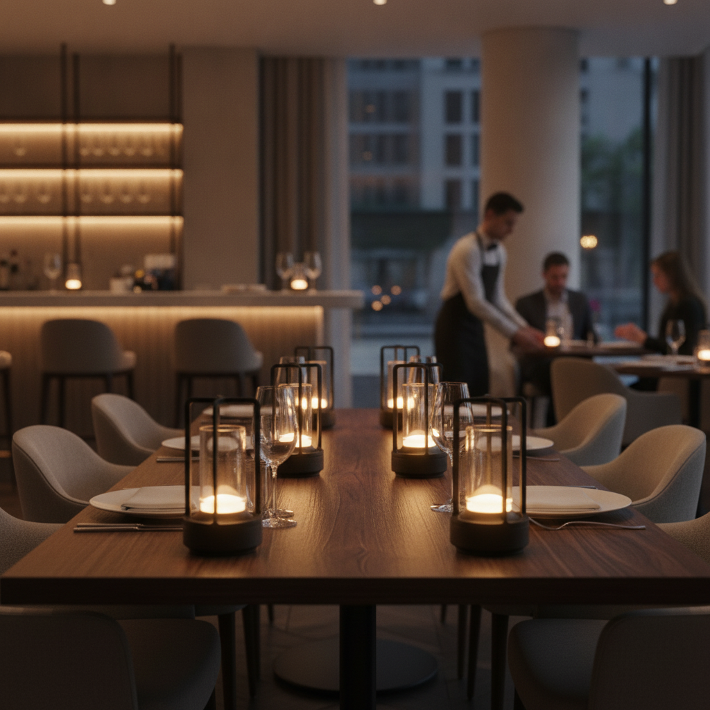 Aluminium Alloy Cordless Table Lamps 175mm for Dining Settings (Pack of 6)