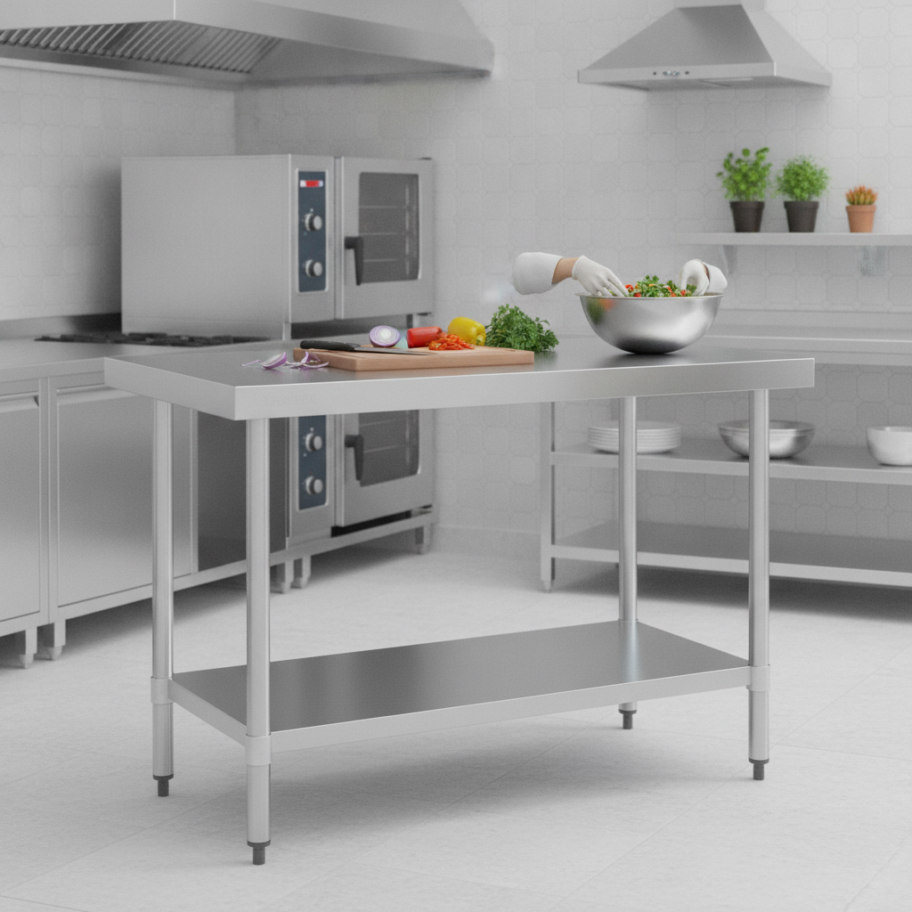 430 Stainless Steel Prep Table 1200mm for Food Preparation