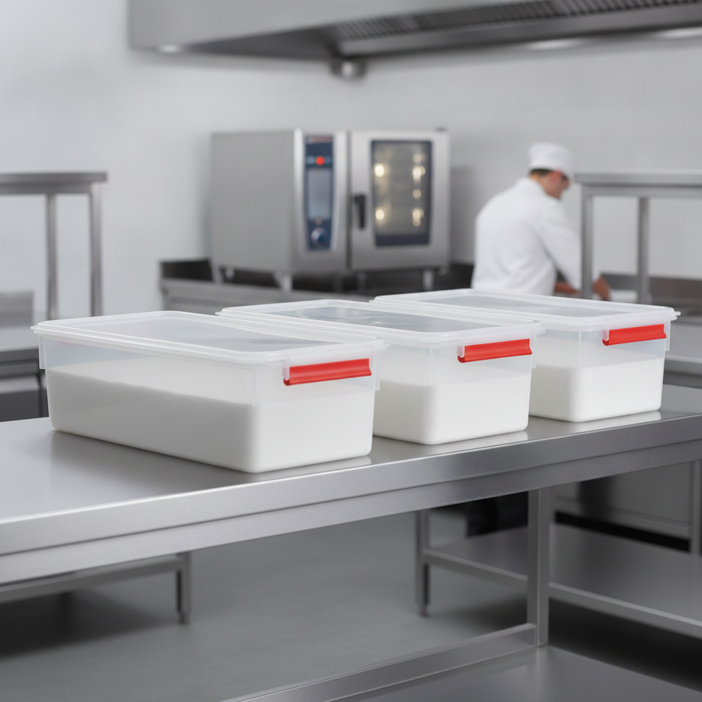 Polypropylene Gastronorm Food Storage Box 21L for Professional Kitchens (Pack of 4)