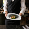 Geo Plates 298x143mm Black Vitrified Porcelain for Stylish Dining (Pack of 12)