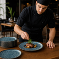 Natural Plates 165mm Blue Vitrified Ceramic for Dining Experiences (Pack of 6)