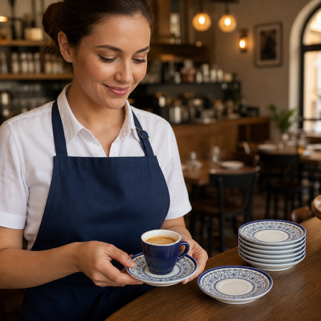Espresso Saucers 115mm Vitrified Stoneware for Use (Pack of 12)
