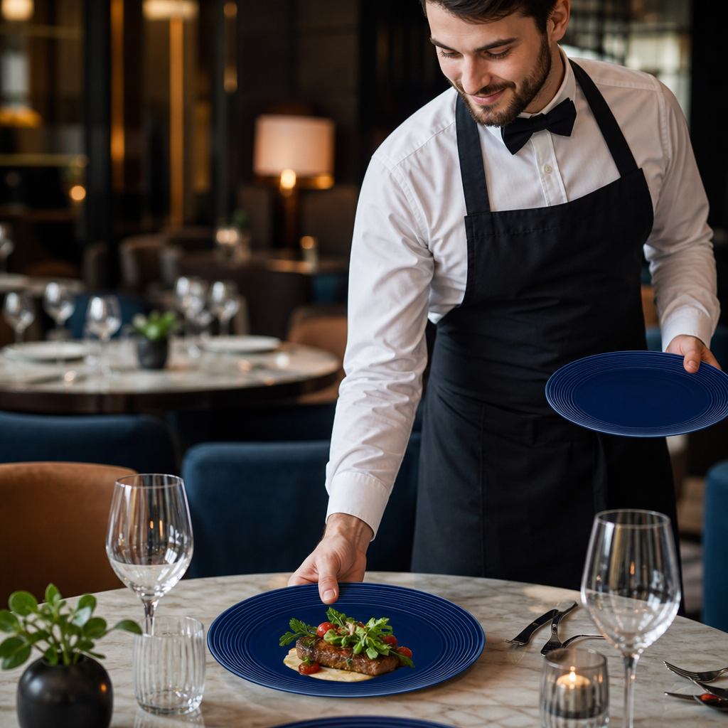 Coupe Plates Midnight 255mm Blue Porcelain for Stylish Dining (Pack of 12)