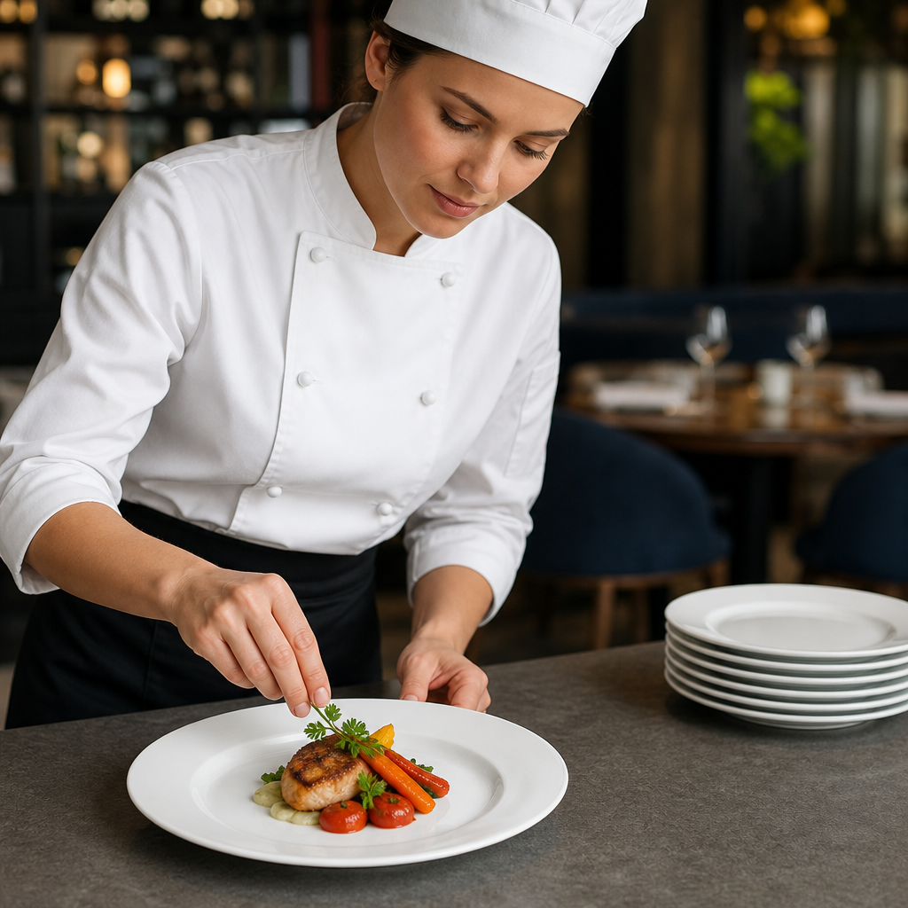 Wide Rim Dinner Plates 160mm White Porcelain for Restaurants & Catering (Pack of 12)