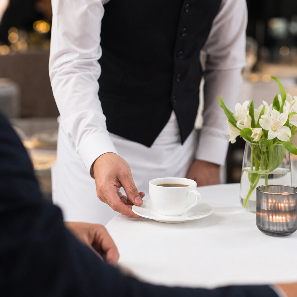 Coffee Cup Saucers 135mm Porcelain for Fine Dining (Pack of 6)