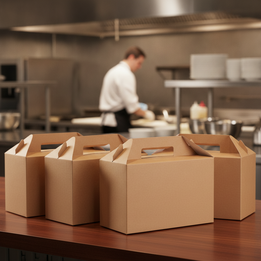 Large Paperboard Gable Boxes for Takeaway Food (Pack of 125)