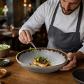 Organic Round Porcelain Bowls 250mm for Modern Dining