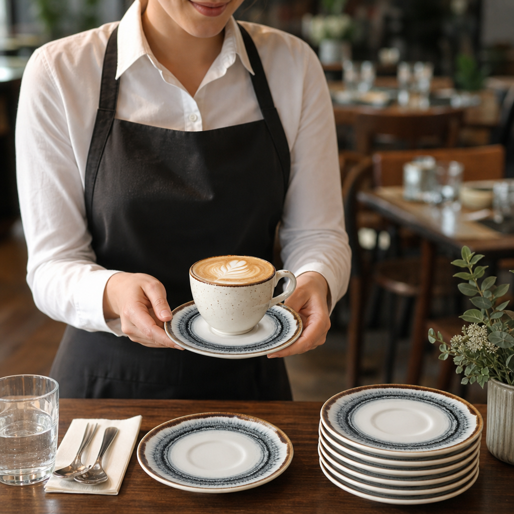Vitrified Cappuccino Saucers 156mm China for Use (Pack of 12)