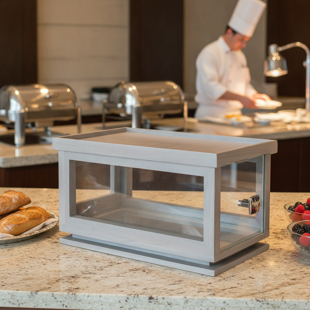 Reclaimed Teak Wood Stackable Bakery Box 216mm for Buffet Presentations