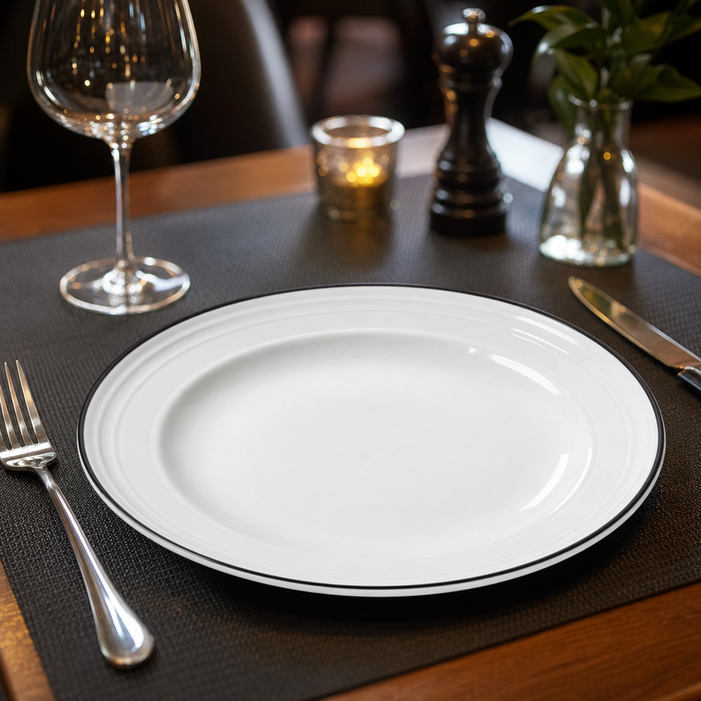 Plates 165mm Black China for Elegant Dining Presentation (Pack of 12)