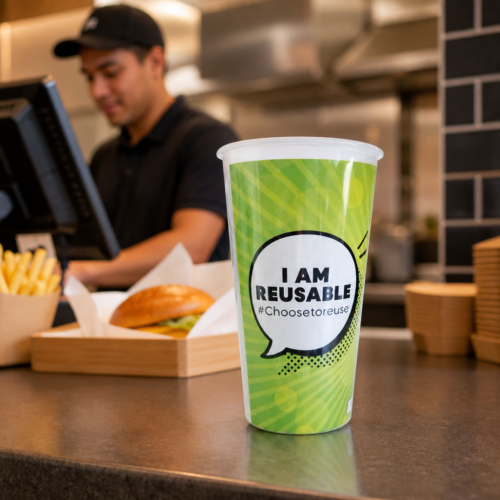 Recyclable Polypropylene Event Cups 570ml for Festivals & Events (Pack of 120)