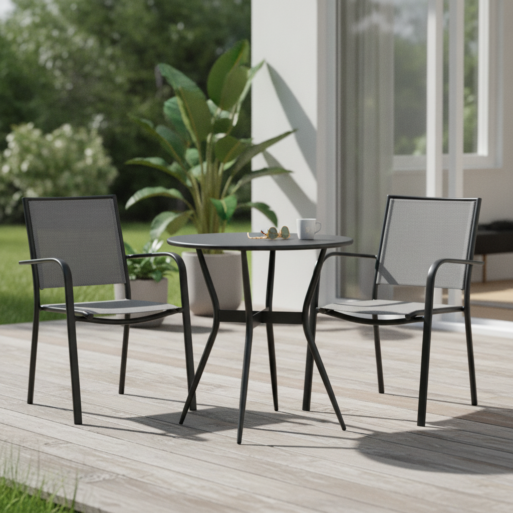 Powder Coated Steel Outdoor Table 690mm for Indoor & Outdoor Use