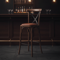 Rubber Wood Bar Chair with Padded Seat 1180mm for Stylish Seating