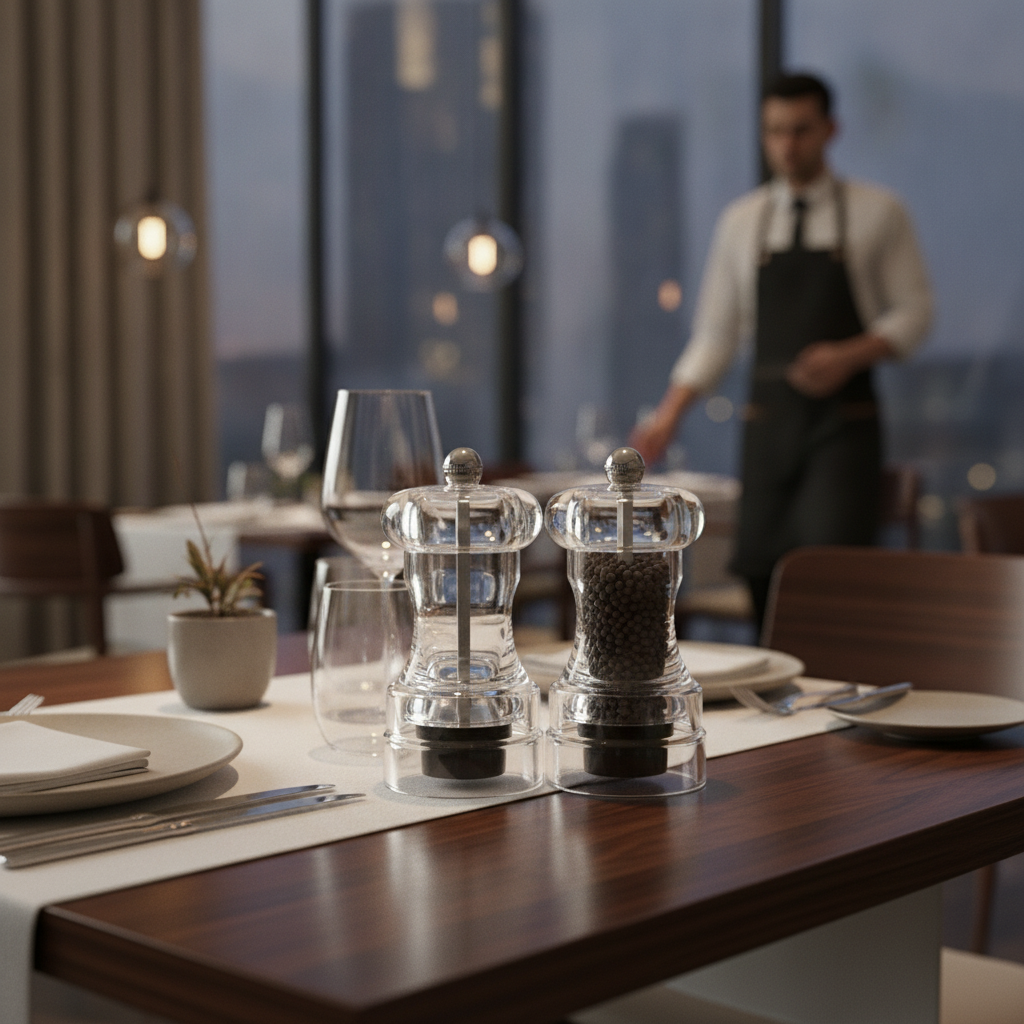 Acrylic Salt and Pepper Mill 110mm for Stylish Table Settings