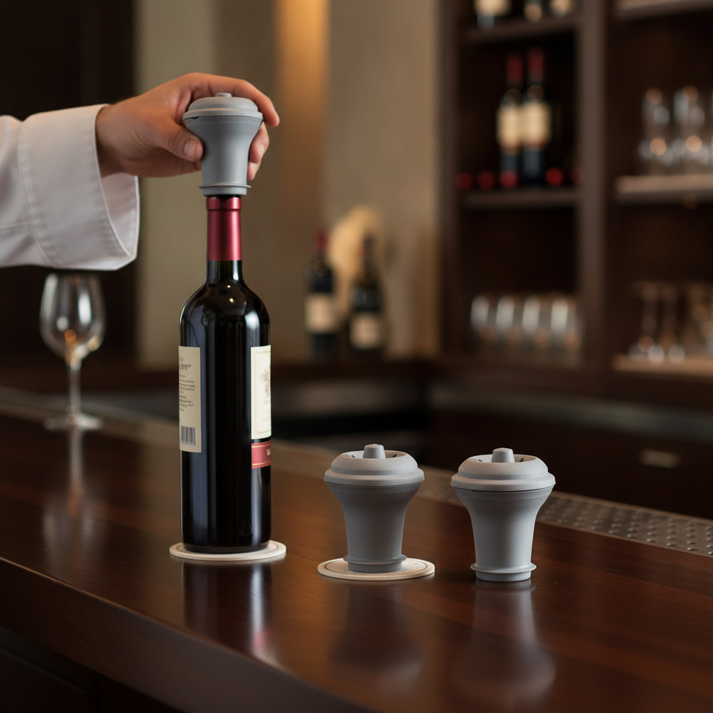 Silicone Wine Saver Stoppers for Preserving Opened Wines (Pack of 2)