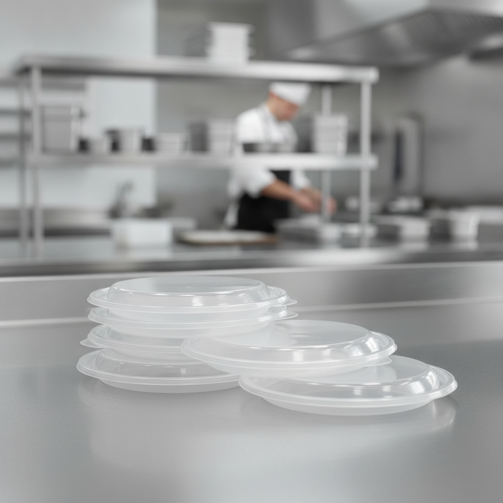 Polypropylene Small Round Food Container Lids 375ml for Home Delivery (Pack of 500)