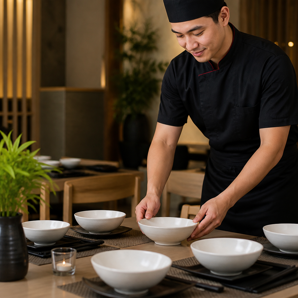 Rice Bowls 178mm Vitrified Stoneware for Dining Tables (Pack of 6)