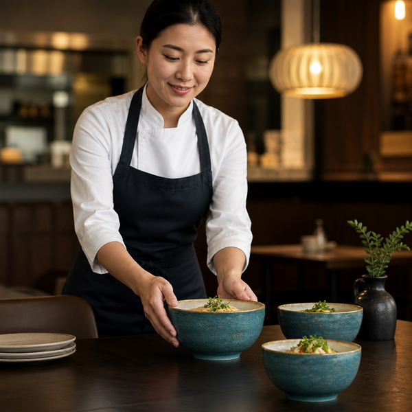 Chinese Bowls 127mm Blue Porcelain, Porcelain, pack of 12