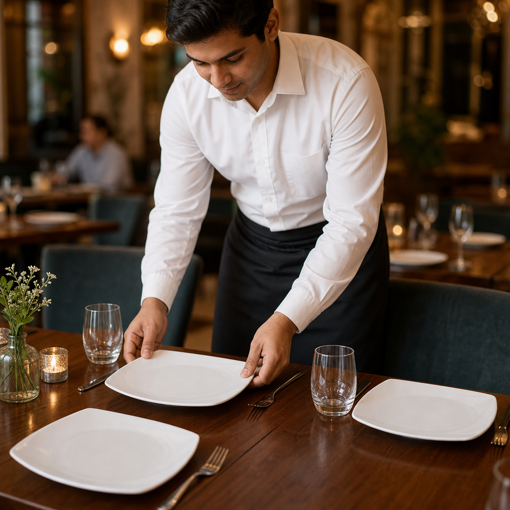 Rounded Square Plates 185mm Porcelain for Restaurants & Cafés (Pack of 12)