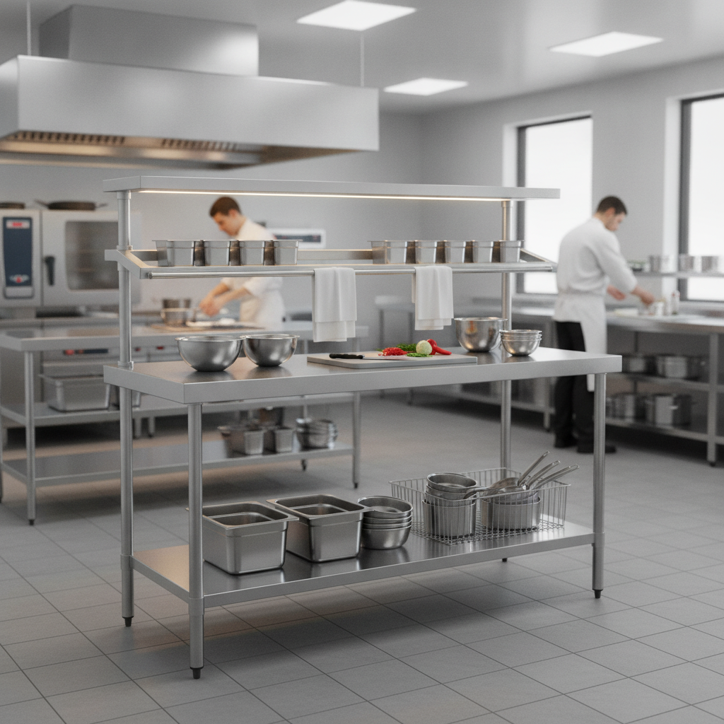 304 Stainless Steel Prep Station 1800x600mm for Commercial Kitchens