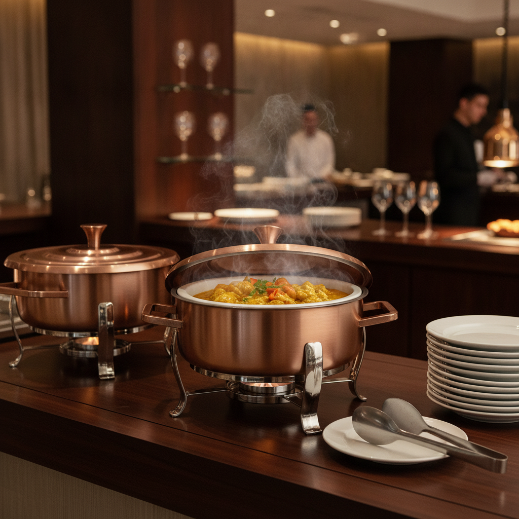 Stainless Steel Round Chafer 1.9L for Buffet Presentations