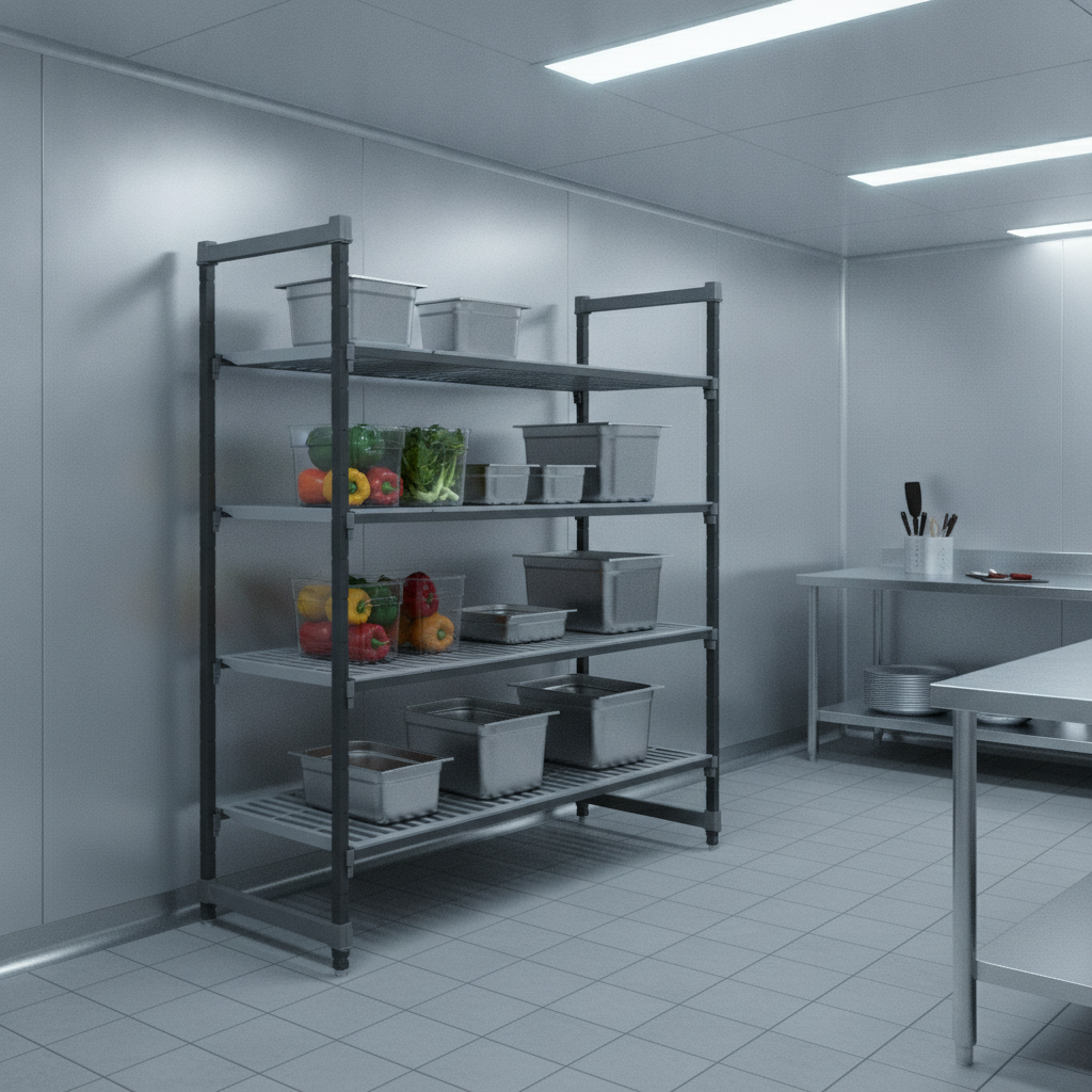 Fibreglass and Resin Composite 4 Tier Shelving Unit for Versatile Storage