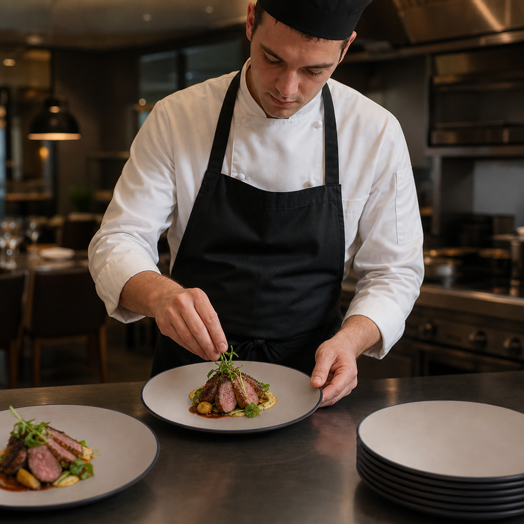 Round Plates Made 229mm Sandstone Melamine for Foodservice (Pack of 24)