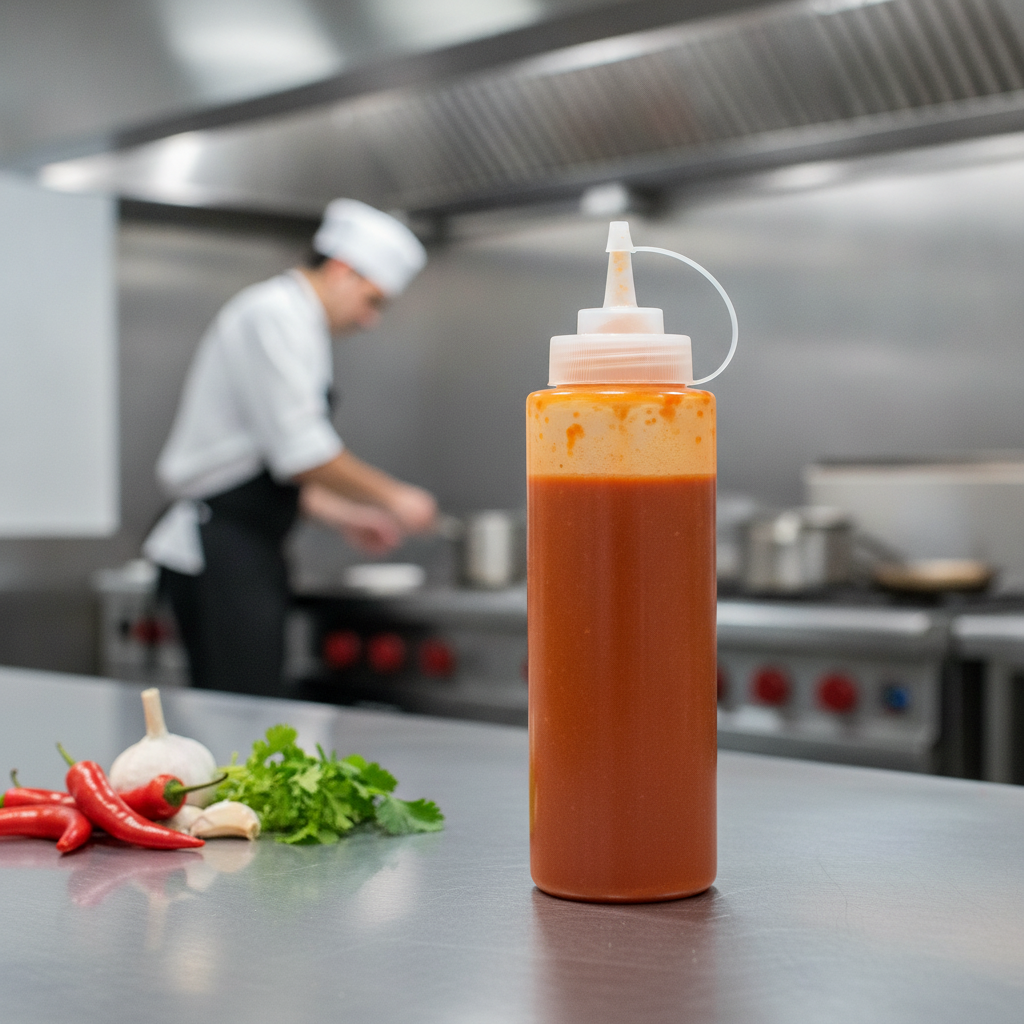 Polyethylene Clear Squeeze Sauce Bottle 24oz for Professional Kitchens