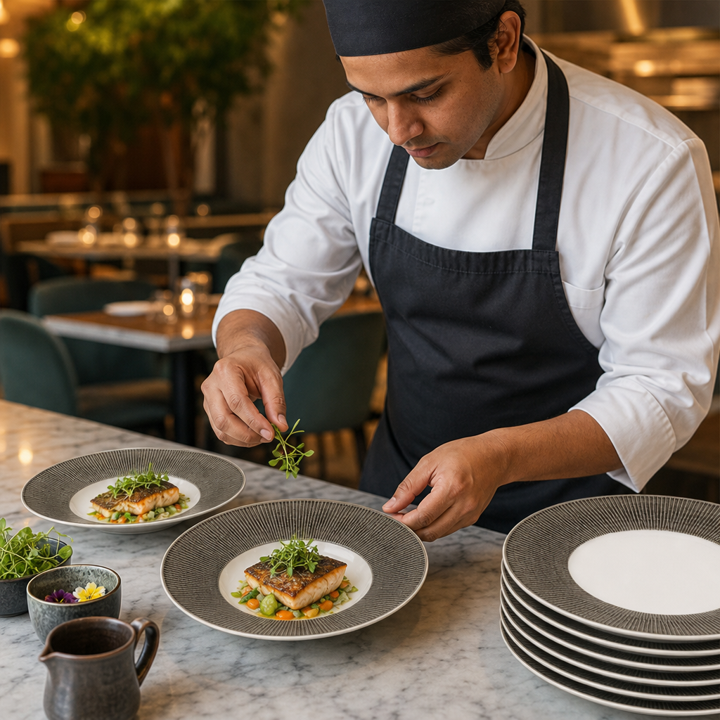 Wide Rim Bowls 240mm Vitrified Ceramic for Restaurants & Cafés (Pack of 12)