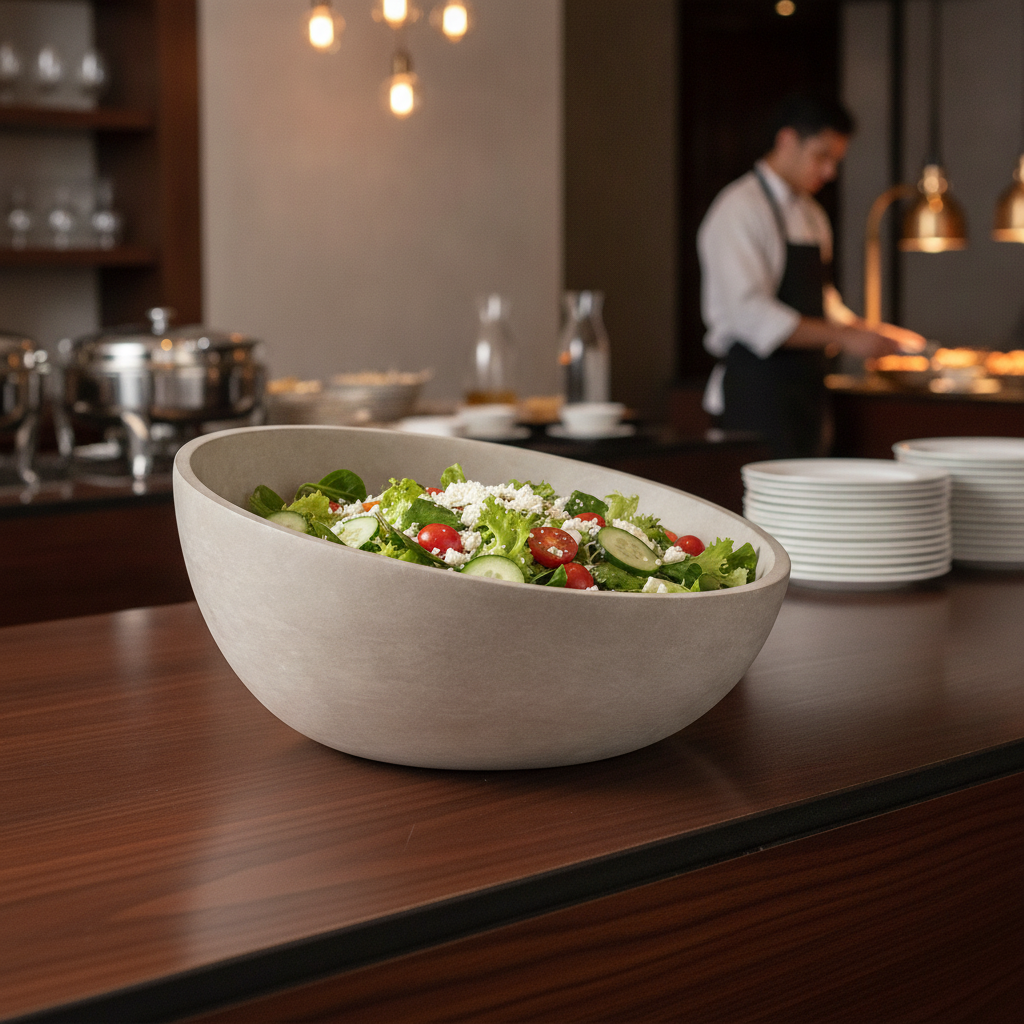 Concrete Sloping Bowl 1.7L for Buffet Presentations