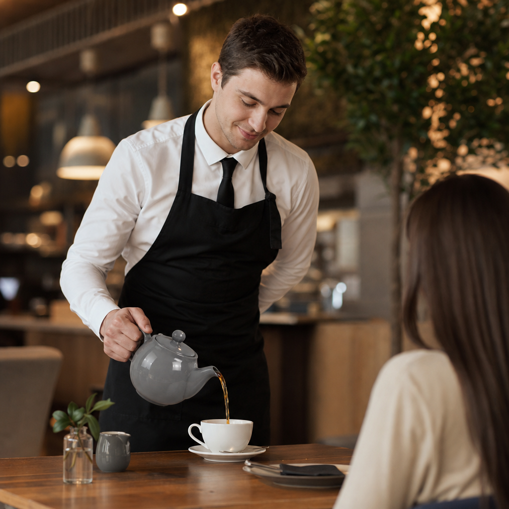 Stoneware Grey Teapots 450ml for Table Service (Pack of 2)