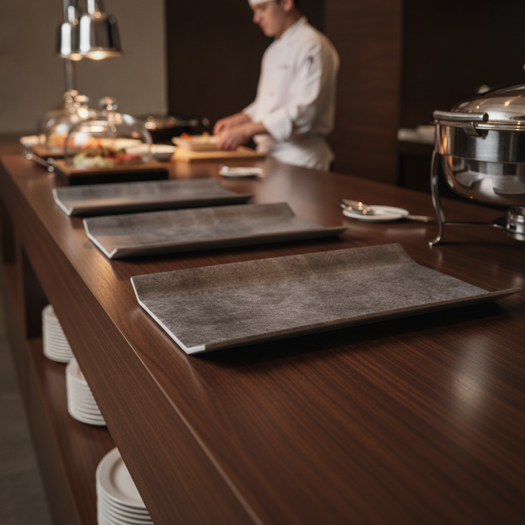 Melamine Grey Serving Tray GN 1/1 for Buffet Presentations