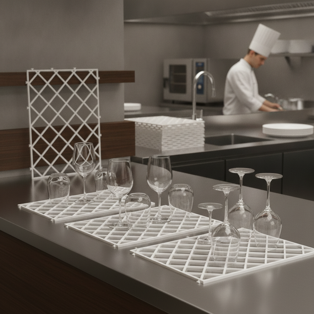 Plastic Glass Mats 322x215mm for Quick Drying Glassware (Pack of 10)