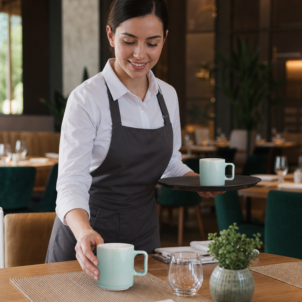 Porcelain Cups 100ml in Mint for Stylish Table Settings (Pack of 6)