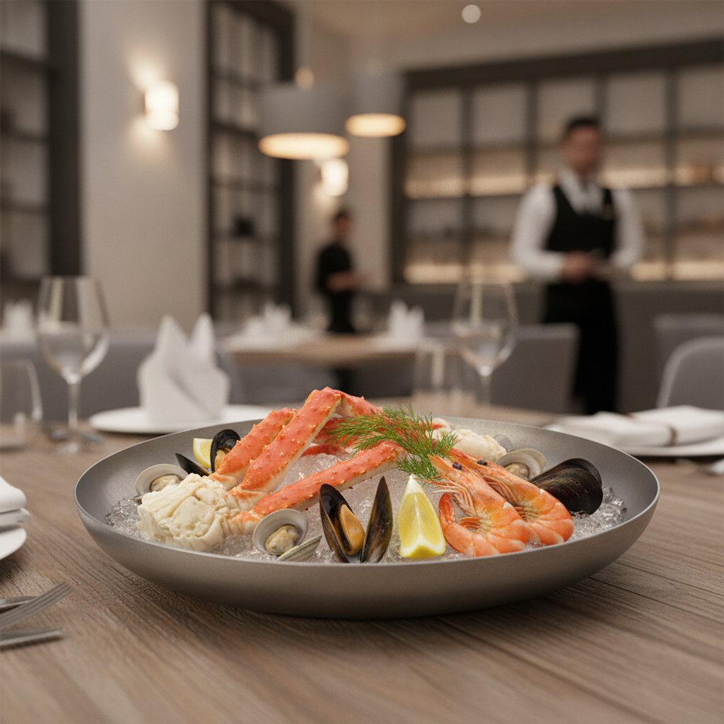Stainless Steel Seafood Serving Bowl 295mm for Elegant Dining
