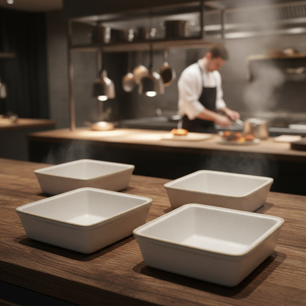 Super Vitrified Ceramic Small Casserole Dishes 2L for Hot & Cold Counter Service (Pack of 4)