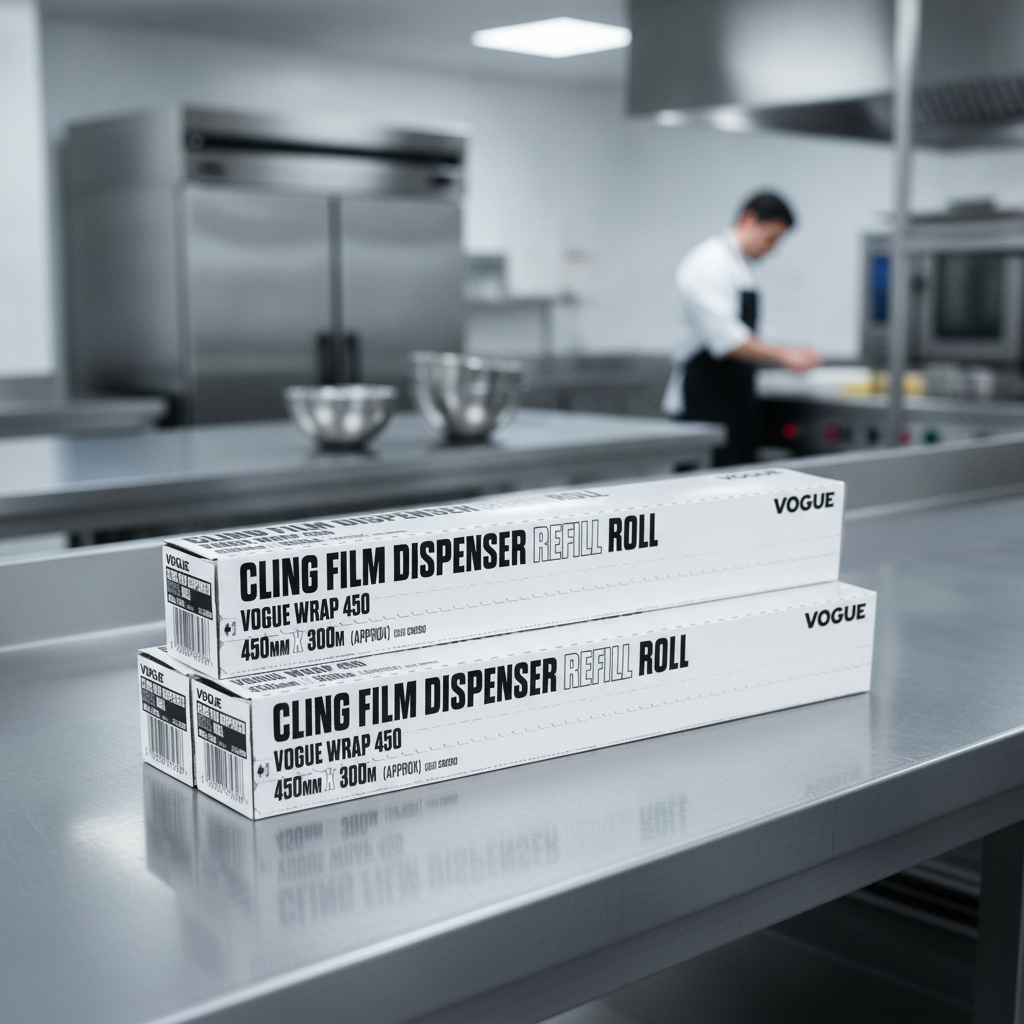 Plastic Cling Film 300m for Commercial Kitchens (Pack of 3)