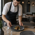 Coupe Plates 219mm Black Vitrified Ceramic for Hospitality Settings (Pack of 12)