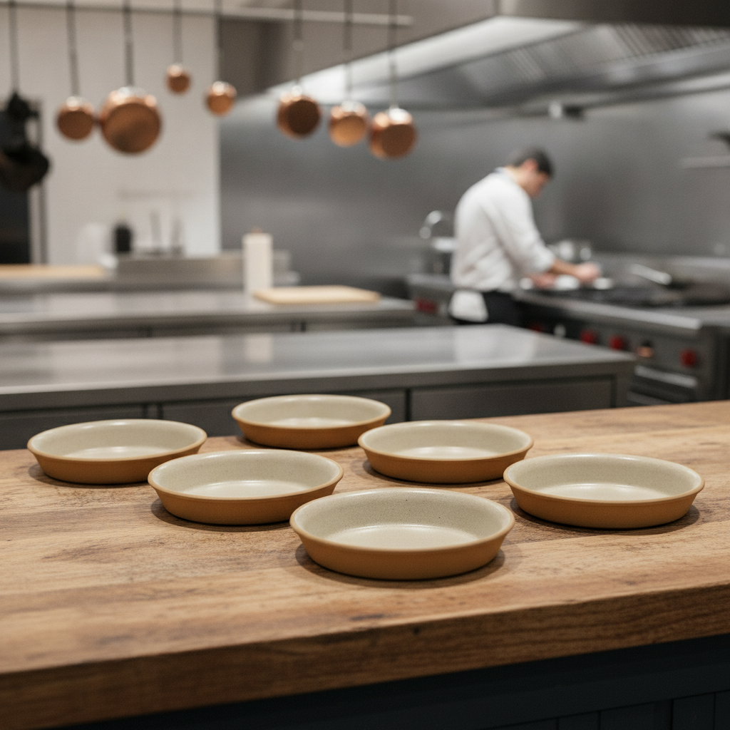 Vitrified Stoneware Round Pie Dishes 160mm for Baking (Pack of 6)