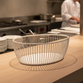 Metal White Basket 240x190mm for Kitchen & Buffet Spaces