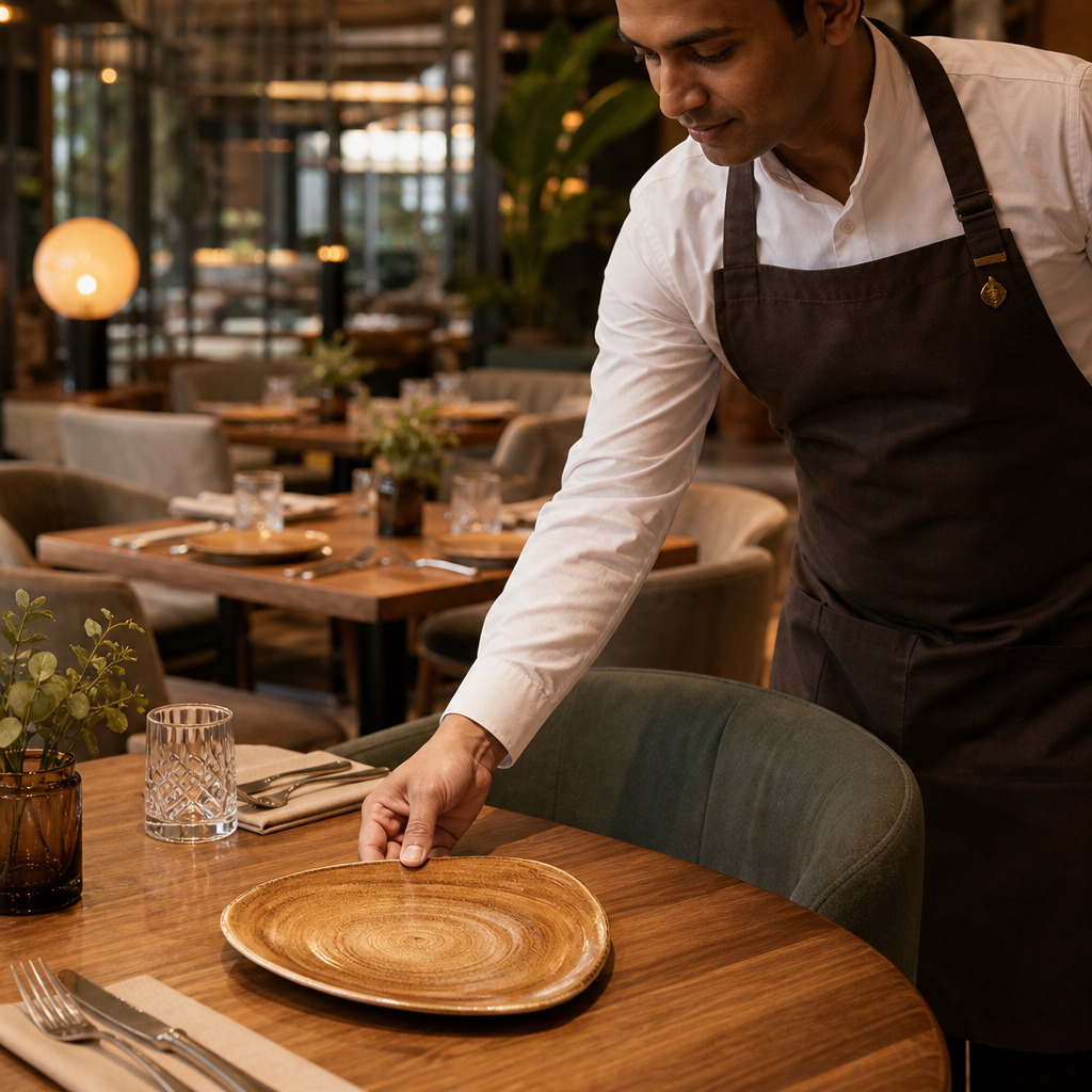 Plates Vintage Copper Porcelain for Dining (Pack of 12)
