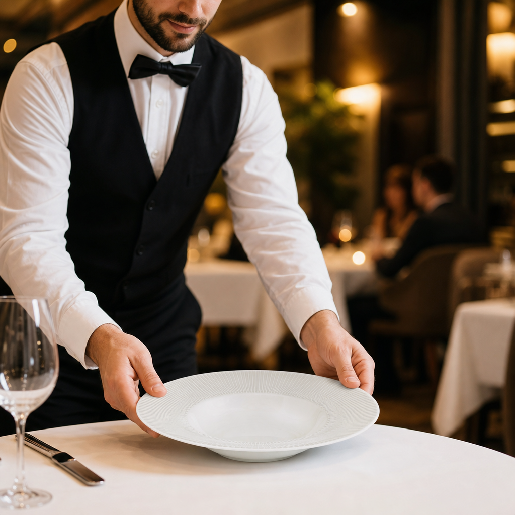 Rimmed Bowls 280mm White China for Dining & Catering (Pack of 6)